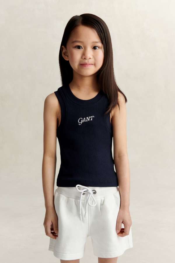 PÓLÓ GANT LOGO RIB VEST EVENING BLUE
