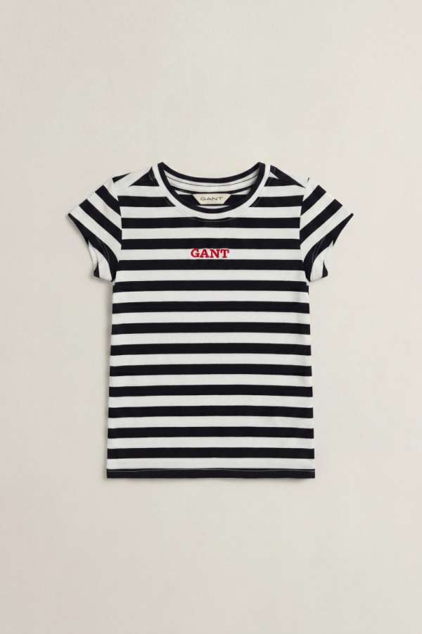 PÓLÓ GANT STRIPE CAP SLEEVE TOP EVENING BLUE