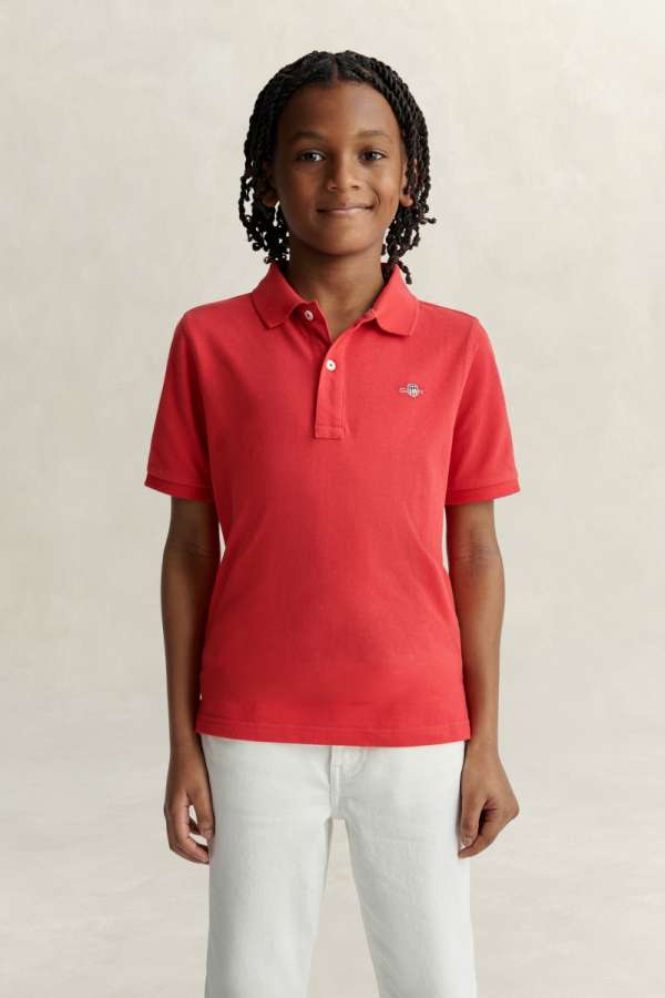 PÓLÓ GANT SHIELD PIQUE SS POLO SHIRT ROSE RED