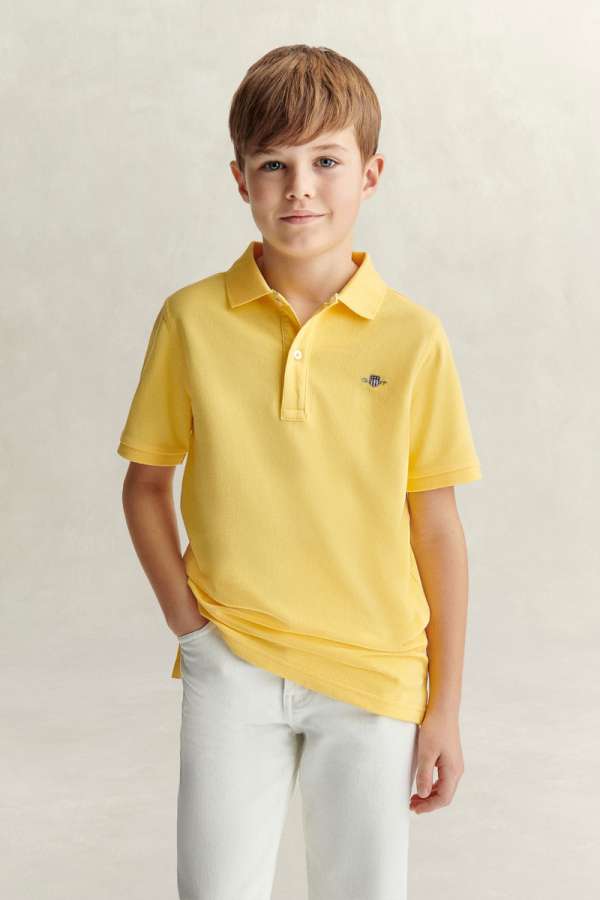 PÓLÓ GANT SHIELD PIQUE SS POLO SHIRT BANANA YELLOW