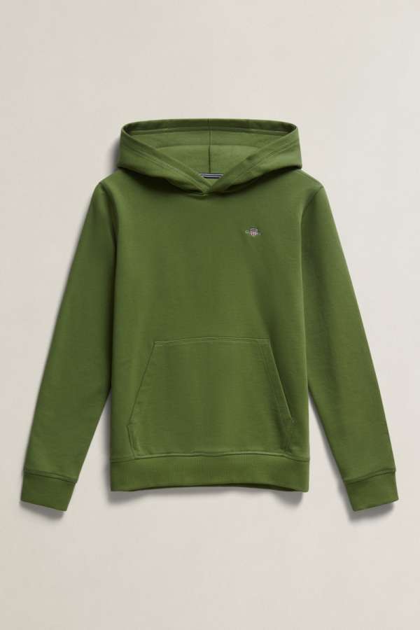 MELEGÍTŐFELSŐ GANT SHIELD HOODIE HERB GREEN