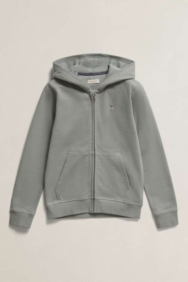 MELEGÍTŐFELSŐ GANT SHIELD FULL ZIP HOODIE CERAMIC GREY
