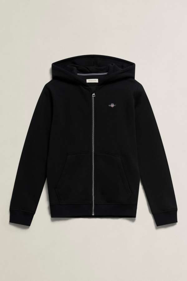 MELEGÍTŐFELSŐ GANT SHIELD FULL ZIP HOODIE BLACK