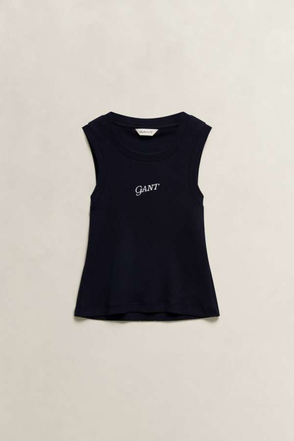 PÓLÓ GANT LOGO RIB VEST EVENING BLUE