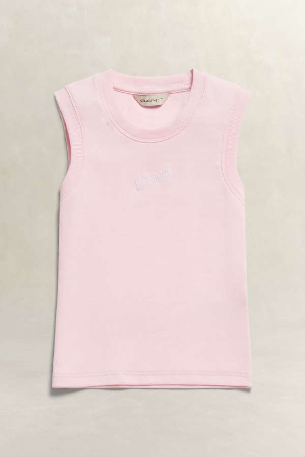 PÓLÓ GANT LOGO RIB VEST LIGHT PINK