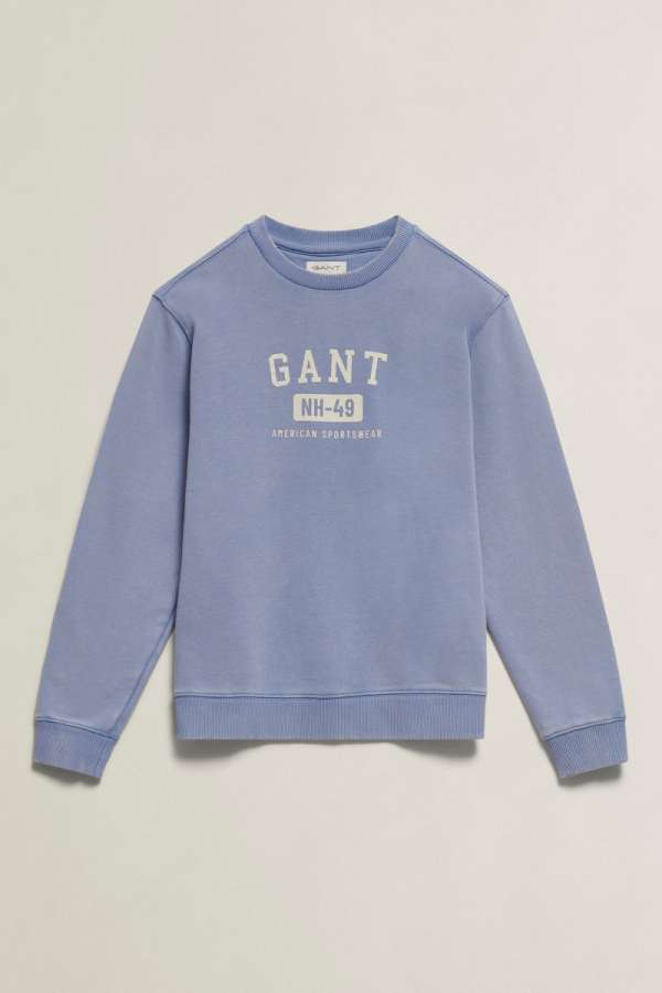MELEGÍTŐFELSŐ GANT OCEAN WASH CREW NECK SWEATSHIRT FADED DENIM