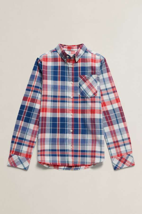 ING GANT SEASONAL CHECK SHIRT FADED DENIM