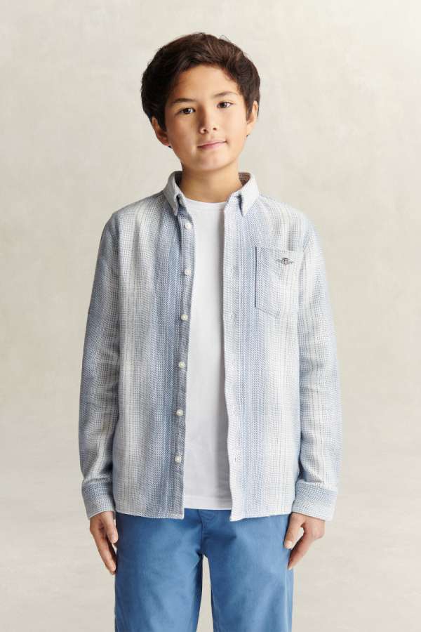 ING GANT CHECKED OVERSHIRT SKY BLUE