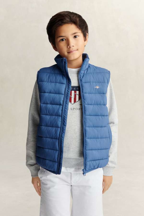 MELLÉNY GANT LIGHTWEIGHT QUILTED VEST VINTAGE BLUE
