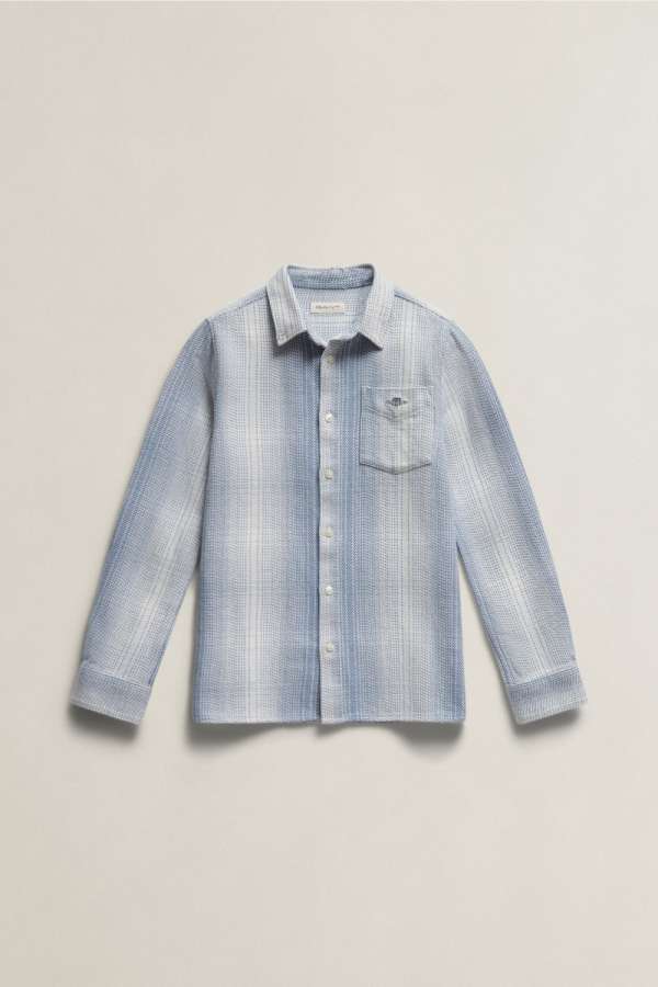 ING GANT CHECKED OVERSHIRT SKY BLUE
