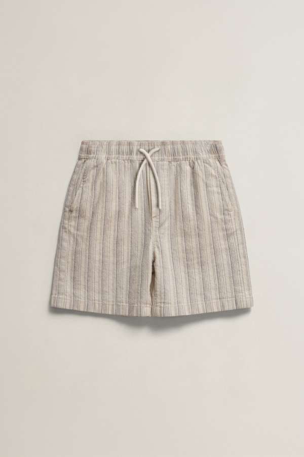 RÖVIDNADRÁG GANT STRIPED LINEN DRAWSTRING SHORTS CREAMED WHITE