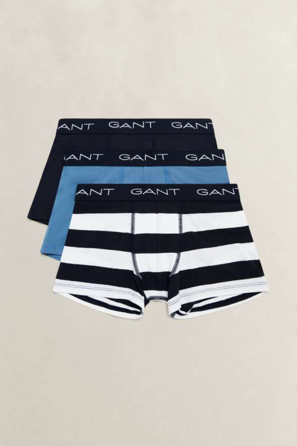 ALSÓNEMŰ GANT 3 PACK STRIPE BOXER BRIEFS EVENING BLUE