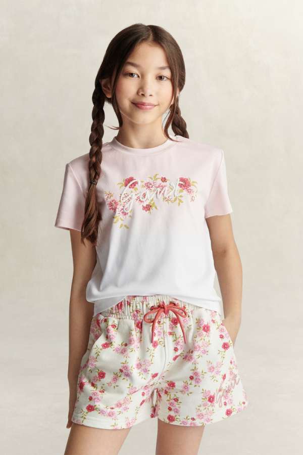 PÓLÓ GANT FLORAL GRAPHIC T-SHIRT LIGHT PINK