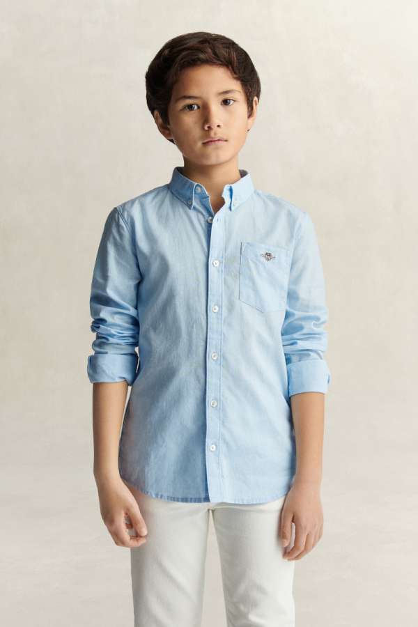 ING GANT SHIELD LINEN BLEND SHIRT SKY BLUE