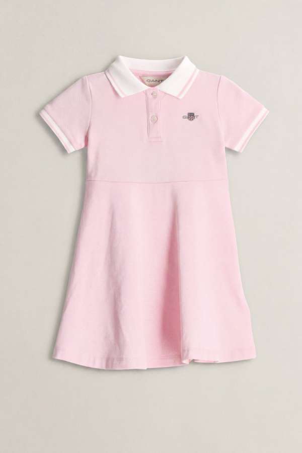 RUHA GANT SHIELD SS POLO DRESS LIGHT PINK