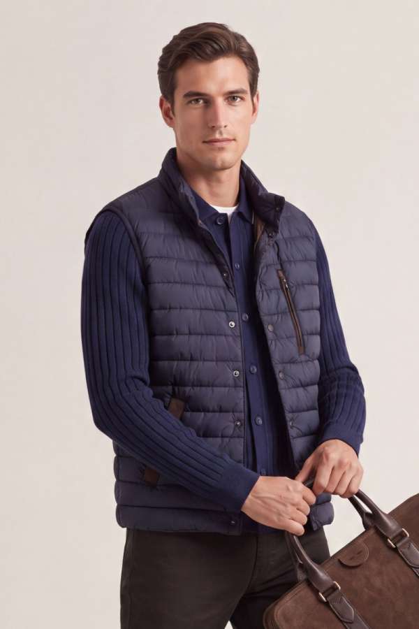 MELLÉNY GANT ULTRA LIGHT DOWN VET EVENING BLUE