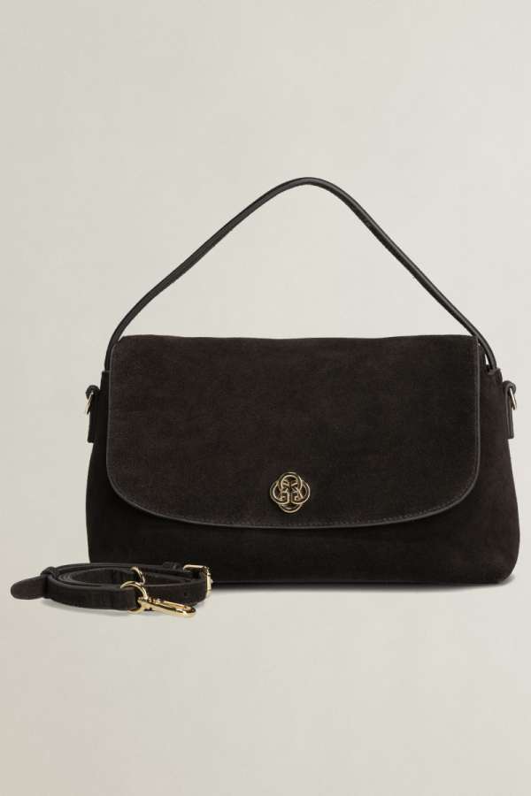 RETIKÜL GANT SUEDE SLOUCHY SHOULDER BAG DEEP BROWN