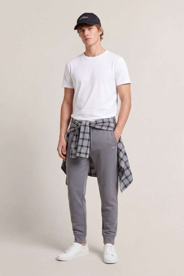 TRÉNINGNADRÁG GANT REG HIELD WEATPANT MID GREY