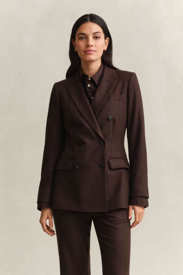 ZAKÓ GANT HOURGLASS FLANNEL BLAZER DEEP BROWN