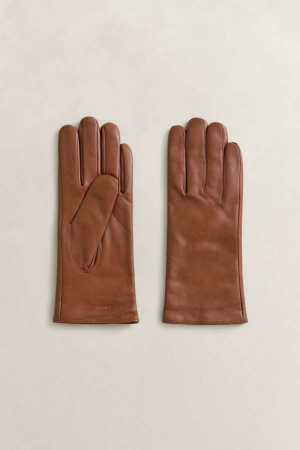 KEZTYŰ GANT CAHMERE LINED LEATHER GLOVE COGNAC