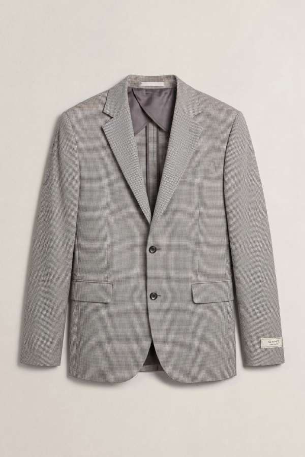 ZAKÓ GANT HOUNDSTOOTH JERSEY BLAZER CONCRETE GREY