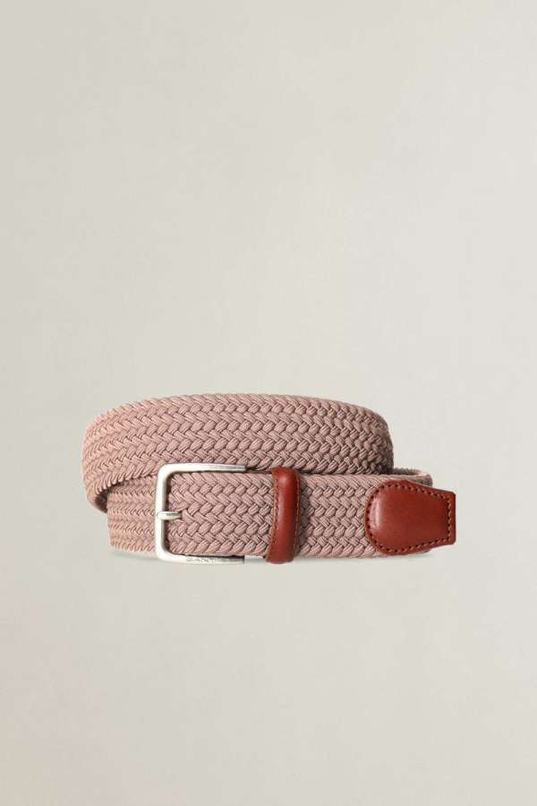 ÖV GANT ELASTIC BRAIDED BELT SOFT TAUPE