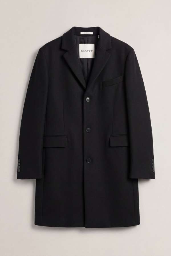 KABÁT GANT CLAIC WOOL COAT BLACK