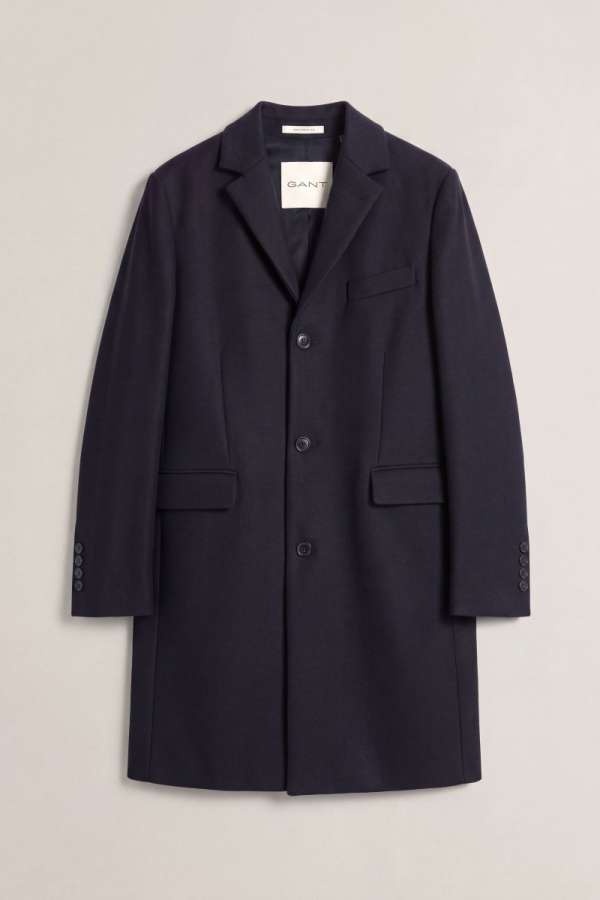 KABÁT GANT CLAIC WOOL COAT EVENING BLUE