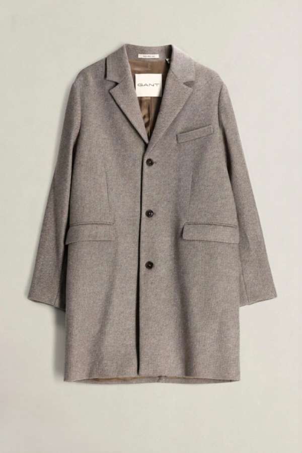 KABÁT GANT CLAIC TWO-TONE WOOL COAT MIT TAUPE