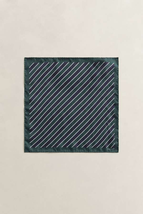 ZSEBKENDŐ GANT STRIPED POCKET SQUARE TARTAN GREEN