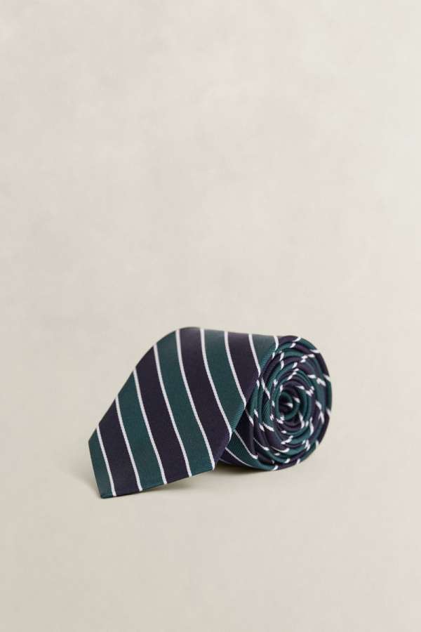 NYAKKENDŐ GANT STRIPED TIE TARTAN GREEN