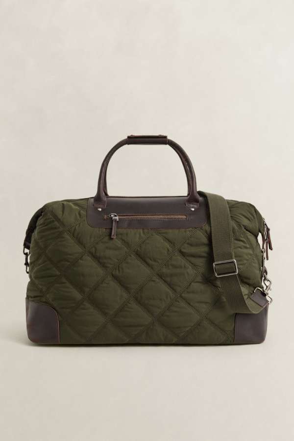 TRAVEL BAG GANT QUILTED DUFFLE BAG DARK MOSS GREEN