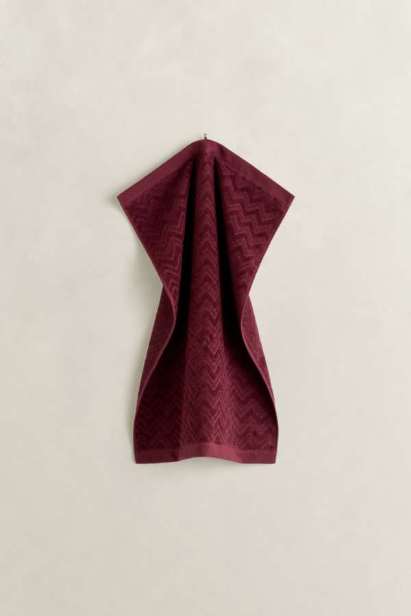 TÖRÜLKÖZŐ GANT JACQUARD HERRINGBONE TOWEL 50X70 DARKENED WINE