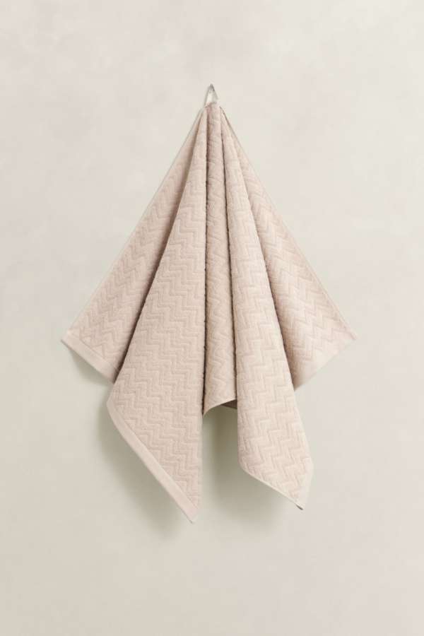 TÖRÜLKÖZŐ GANT JACQUARD HERRINGBONE TOWEL 70X140 FADED BEIGE