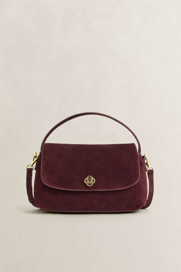 CROSSBODY GANT SUEDE SLOUCHY SHOULDER BAG DARKENED WINE