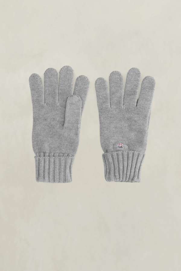 KESZTYŰ GANT COTTON BLEND LOGO GLOVES GREY MELANGE