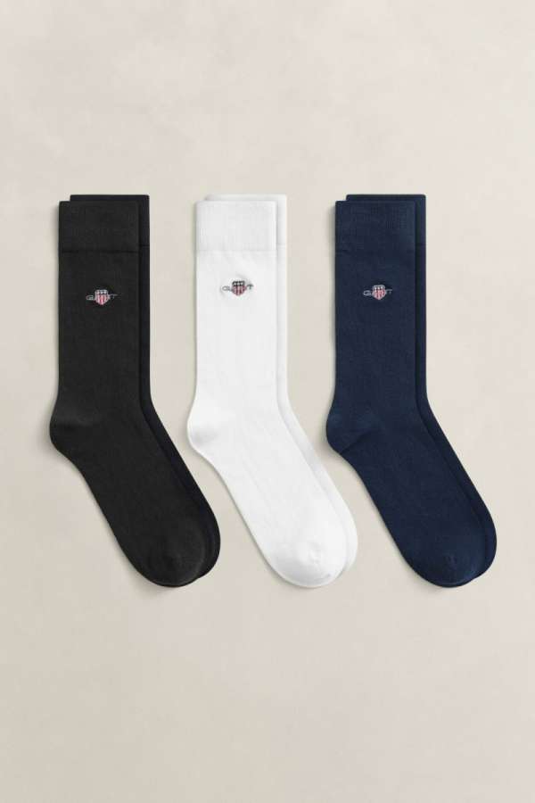3-PACK ZOKNI GANT SHIELD SOCKS 3-PACK BLACK