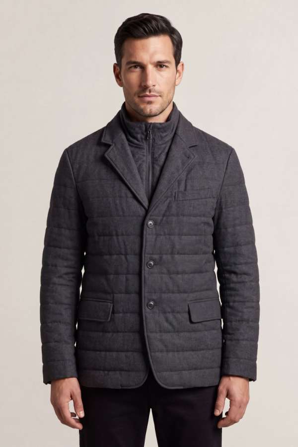 ZAKÓ GANT HYBRID FLANNEL BLAZER DUSKY ANTHRACITE