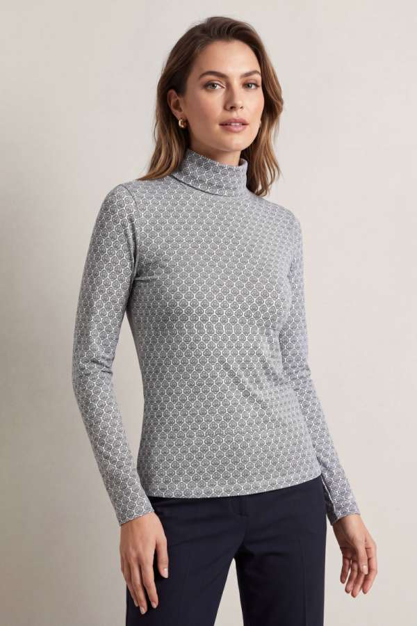 GARBÓ GANT AOP TURTLE NECK EVENING BLUE