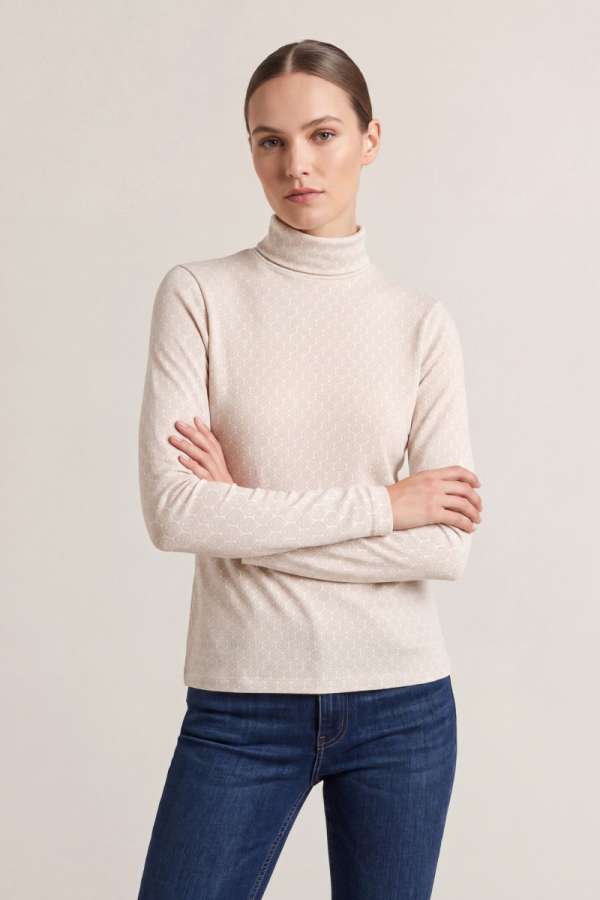 GARBÓ GANT AOP TURTLE NECK FADED BEIGE