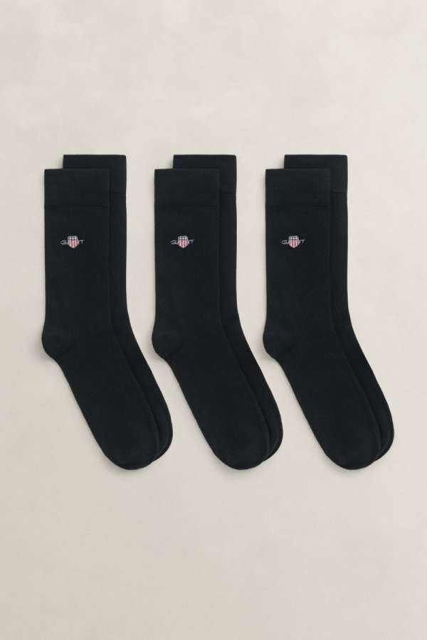 3-PACK ZOKNI GANT SHIELD SOCKS 3-PACK EBONY BLACK