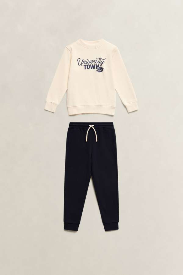 MELEGÍTŐSZETT GANT UNI GRAPHIC CREW AND SWEATPANT SET EVENING BLUE