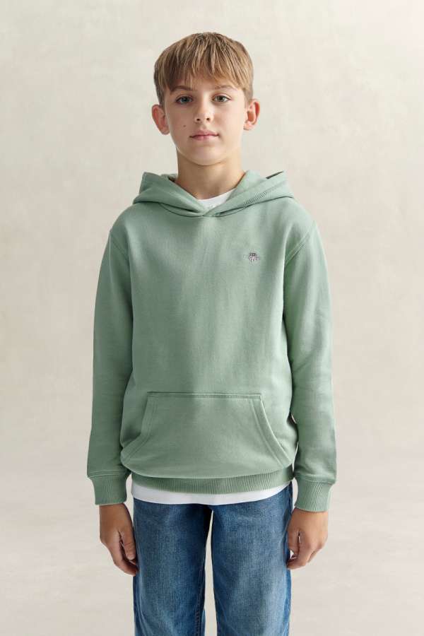 MELEGÍTŐFELSŐ GANT SHIELD HOODIE SURPLUS MINT