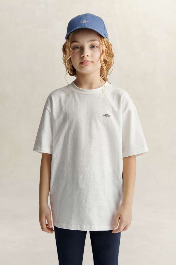 PÓLÓ GANT SHIELD SS SLUB T-SHIRT WHITE