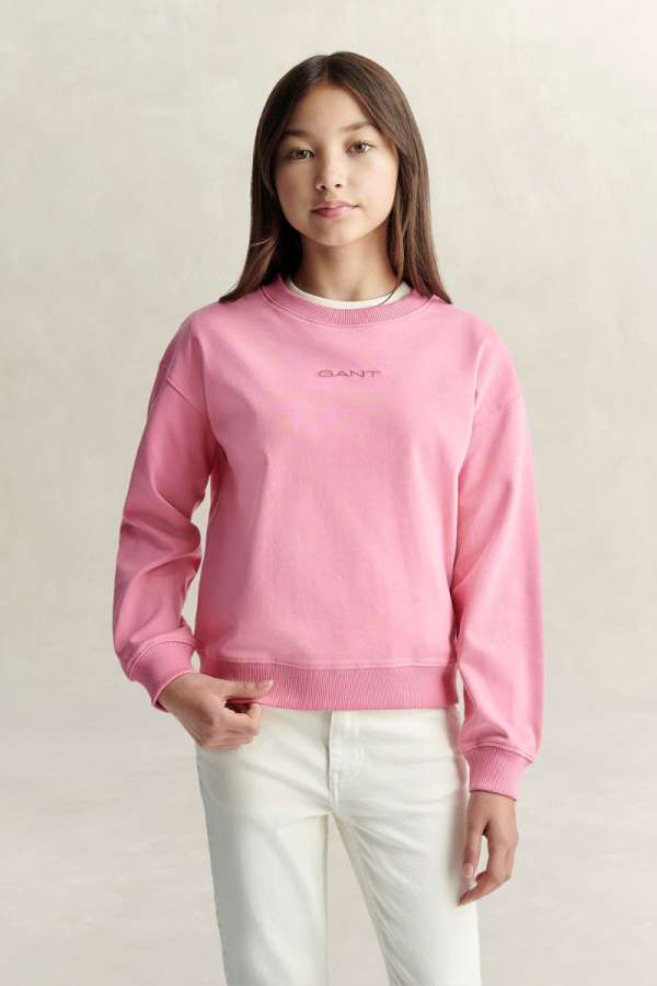MELEGÍTŐFELSŐ GANT OVERSIZE CREW NECK SWEATSHIRT WILD PINK