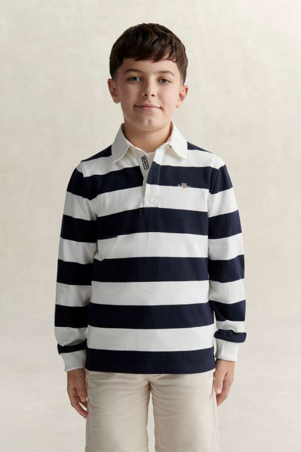 PÓLÓ GANT SHIELD LS RUGBY POLO SHIRT EVENING BLUE