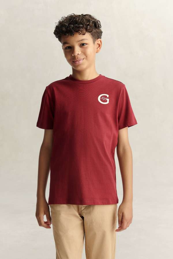 PÓLÓ GANT NEW HAVEN T-SHIRT PLUMPED RED