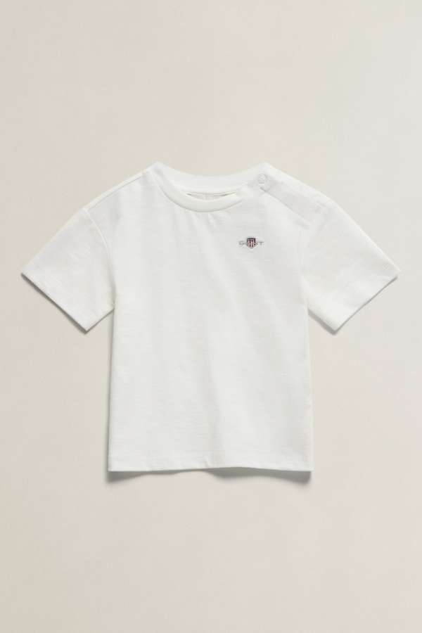 PÓLÓ GANT SHIELD SS SLUB T-SHIRT WHITE