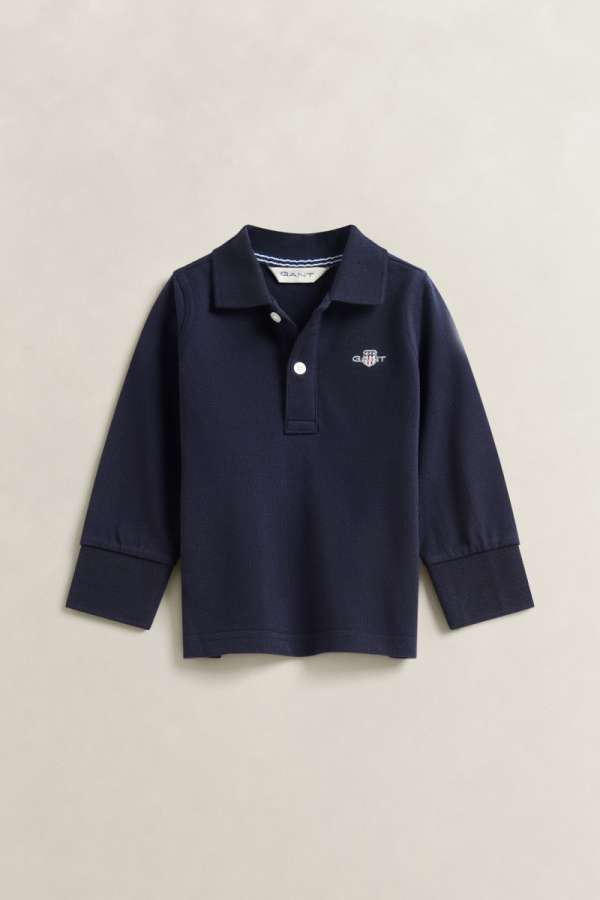PÓLÓ GANT SHIELD LS PIQUE POLO SHIRT EVENING BLUE