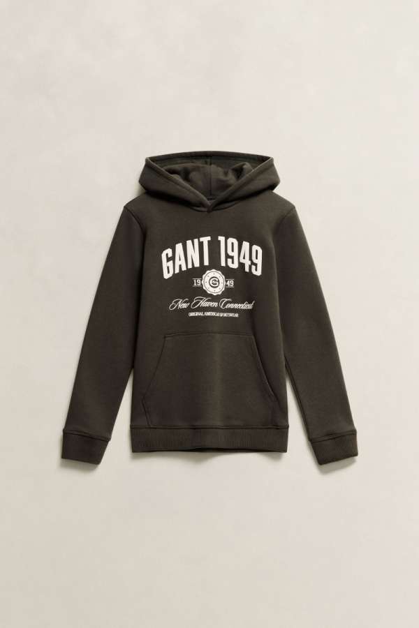 MELEGÍTŐFELSŐ GANT COLLEGIATE OTH HOODIE DARK MOSS GREEN